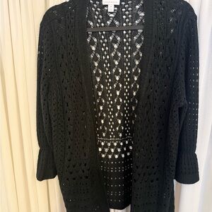 Black Open-Knit Women's Sweater